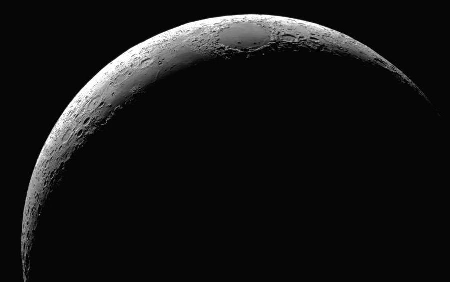 A crescent moon as seen with the Keck Telescope